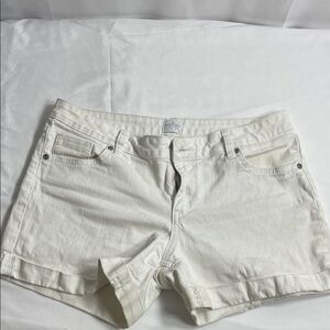 New York & Company Cream Jean Shorts